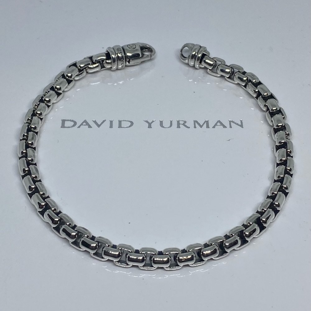 David Yurman 5mm Box Chain Men Bracelet Silver